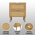 thumbnail image 5 of Sango Orre Brown 2-Drawer Nightstand, Rattan Panels and Cylindrical Legs, 5 of 7