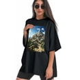 thumbnail image 3 of Plus Size Shirt for Women Black Tops for Women Short Sleeves Shirt for Women Castle T Shirt Oversized Shirt for Women S, 3 of 5