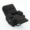 thumbnail image 4 of Black Power Recliner Chair for Seniors, Remote-Controlled Heating & Massage, Assistive Lift Recliner with Cup Tray, Corduroy Upholstery, Medium-Firm, Classic American Style for Living Room, 4 of 9