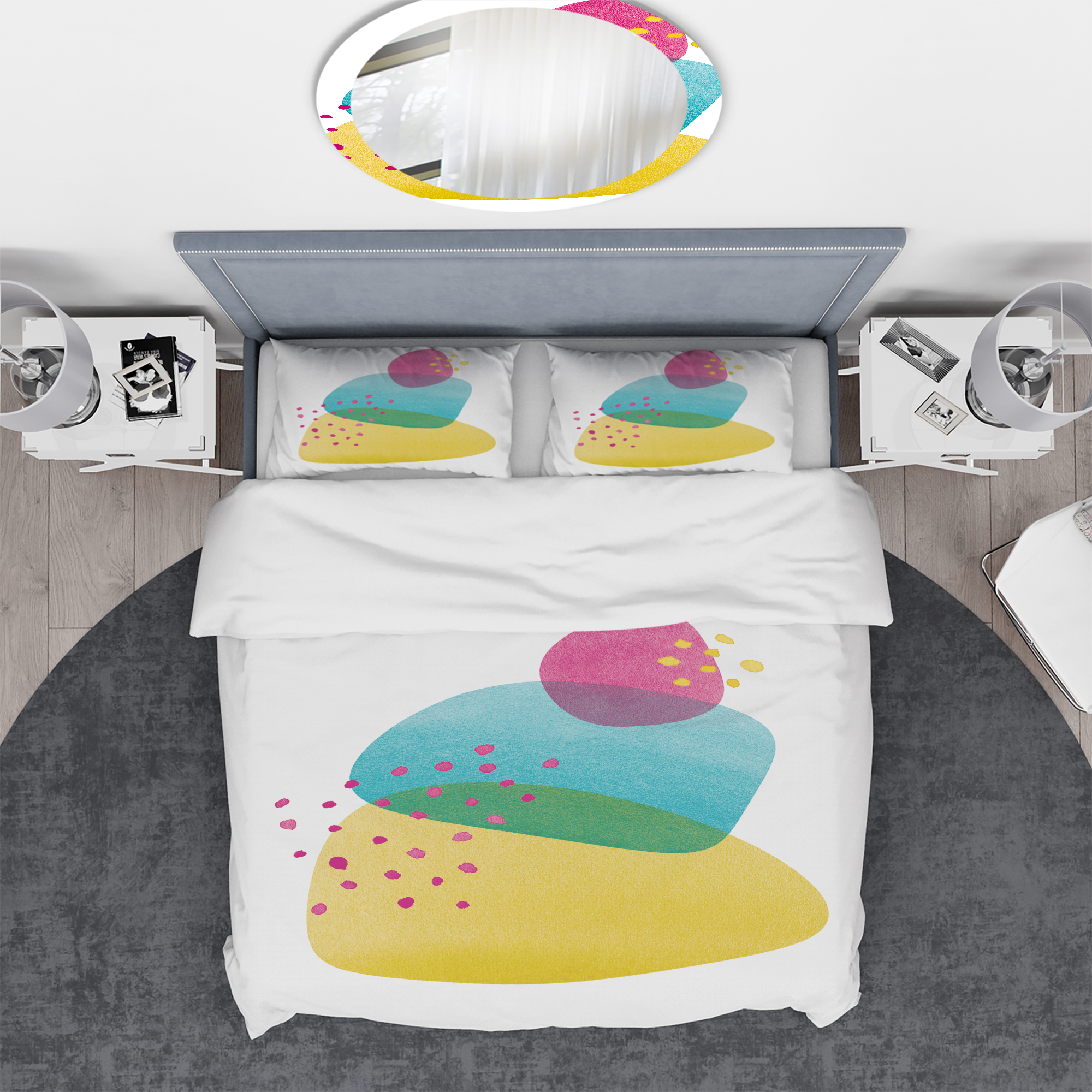 Designart 'Minimal Spots Balance I' Geometric Duvet Cover Set