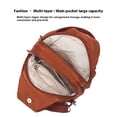 thumbnail image 2 of Guardurnaity Mochila multibolsillos para mujer, bolso para mujer, mochila de color liso, mochila informal para mujer, capacidad para el pecho para Mochilas Caqui, 2 of 4