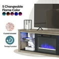 thumbnail image 4 of Bestier Electric Fireplace TV Stand Modern Entertainment Center for TVs up to 75" with LED Light and Storage Shelves in Wash Gray, 4 of 17