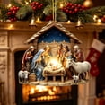 thumbnail image 5 of Clearance!3.15in Nativity Scene Christmas Ornament, Acrylic Hanging Ornament, Holy Family Birth of Christ Mary Jesus Decor, Indoor Outdoor Christmas Tree Decoration Religious Xmas Gift, 5 of 7