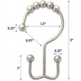 thumbnail image 2 of 12 piezas de ganchos para cortina de ducha, anillos, bolas de rodillo, acero inoxidable cromado, metal, libre de óxido, 2 of 5