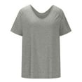 thumbnail image 3 of Lolmot Summer Tops for Women 2023 Trendy Summer Plus Size Casual V Neck T Shirts for Women Mesh Short Sleeve Dressy Tops Shirts, 3 of 4