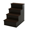 thumbnail image 2 of PawHut Pet Stairs, Small Pet Steps with Cushioned Removable Covering for Dogs and Cats, Dark Coffee, 2 of 9