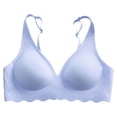 thumbnail image 2 of YHAJDS Women's Comfort Wireless Bra Ribbed Seamless Solid Color Push Up, 2 of 5