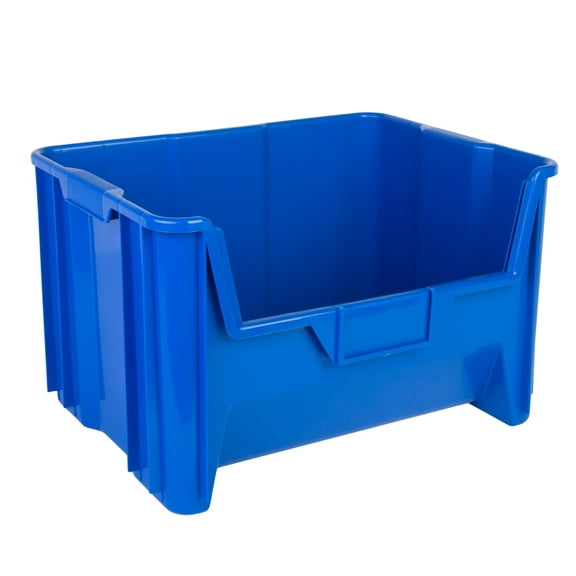 Hudson Exchange 20" x 15" x 12.5" (3 Pack) Plastic Giant Stackable Hopper Bin Container, Blue
