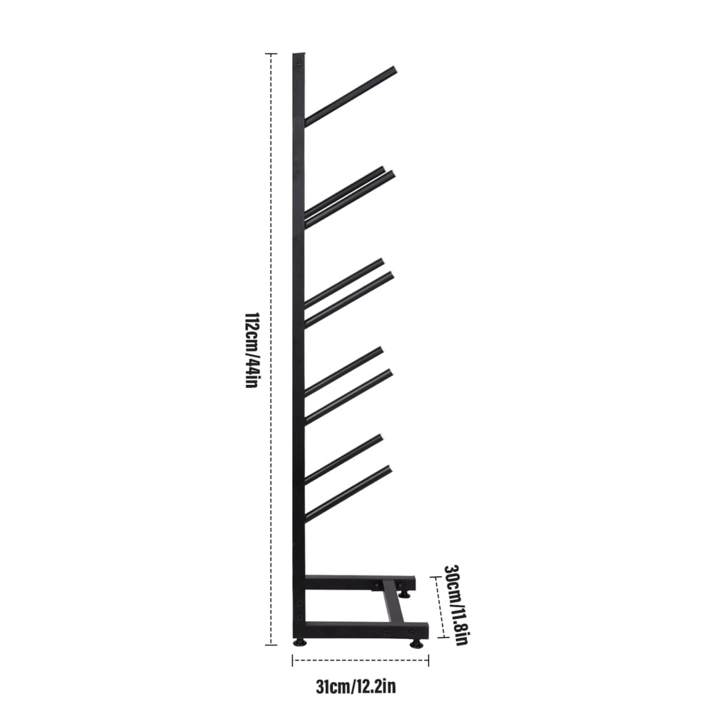 Adjustable metal tiers showing spacing options for different board thicknesses