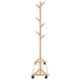 thumbnail image 4 of vidaXL Clothes Rack with Hooks and Wheels 100x35x157 cm Bamboo, 4 of 5