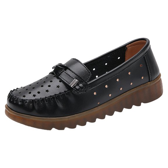 Sngxgn Women's Flats Shoes Dress Shoes Ballet Flats Comfortable Flats(Black,37)