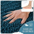 thumbnail image 4 of Yimobra Alfombra De Baño Original De Lujo Shaggy De 44,1 X 24 Pulgadas, Suave Y Acogedora, Súper Absorbente, Antideslizante, Lavable A Máquina, Gruesa, Moderna Para Baño, Dormitorio, Azul Pavo Real, 4 of 5