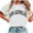 White, variant on HomeDM Women's Short Sleeve Shirts, Crew Neck Letter Print Summer Loose Fit Tee Shirts Casual Tops - Green/L
