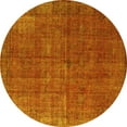 thumbnail image 1 of Ahgly Company Machine Washable Indoor Round Oriental Yellow Industrial Area Rugs, 6' Round, 1 of 4