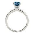 thumbnail image 3 of Mauli Jewels Engagement Rings for Women 1.06 Carat Natural Round Cut Blue Diamond Solitaire Engagement Ring 4 Prong-Setting 14K Rose White & Yellow Gold, 3 of 7