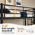 thumbnail image 4 of PARPOOS Bunk Bed Twin over Twin, Metal Twin Bunk Beds for Teens with 2 Ladders & Full Length Guardrails,  Can Be Divided into 2 Twin Beds, Black, 4 of 8