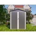 thumbnail image 2 of Garden Sheds Motorcycle Outdoor Storage Shed With Window ,without tracks and fixtures ,Grey+White,Outdoor Sheds, 2 of 5