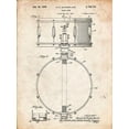 thumbnail image 2 of Borders, Cole 12x14 White Modern Wood Framed Museum Art Print Titled - PP147- Vintage Parchment Slingerland Snare Drum Patent Poster, 2 of 4