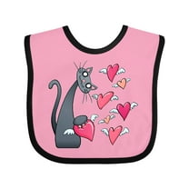 Inktastic Cat Versus Valentine’s Day Hearts with Wings Boys or Girls Baby Bib