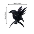 thumbnail image 2 of Halloween Crow on Shoulder Realistic Black Feather Crow Statue with Shoulder Strap, Raven Shoulder for Cosplay Party Outfit Props, 2 of 4