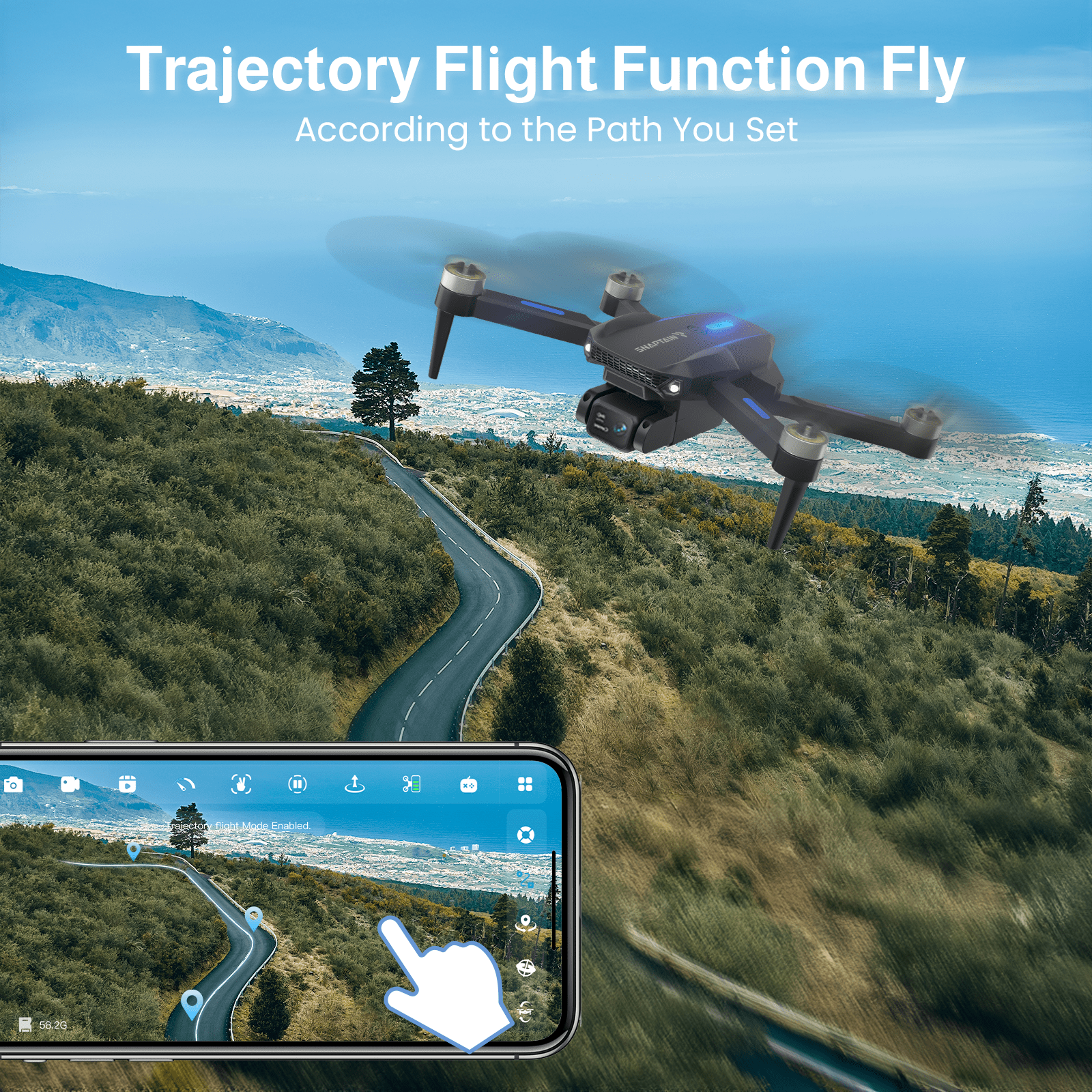 SNAPTAIN S5C-720P WiFi FPV Drone with 720P HD Camera, Voice/Gesture Control, RC Quadcopter for Beginners Black