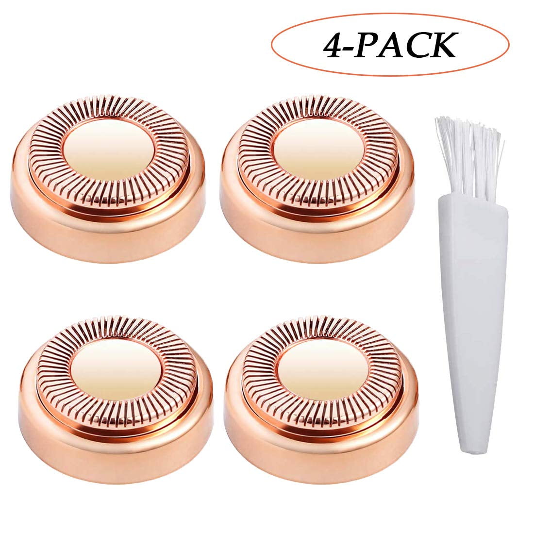 Facial Hair Remover Replacement Heads, 18K Rose Gold-Plated Blade Head for Women's Facial Hair Remover, 4 Count