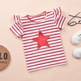 thumbnail image 2 of Douhoow 1-5Years Kid Girls Independence Day Outfits Short Sleeve Stripe T-shirt + Shorts, 2 of 8