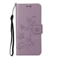 thumbnail image 4 of Nalacover Wallet Case for Samsung Galaxy S23, Stylish Flowers Embossed Pattern Premium PU Leather Flip Folio Cover with Card Slots Holder Magnetic Clasp Kickstand Soft TPU Anti-Drop Case,Lightpurple, 4 of 6