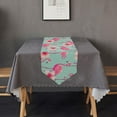 thumbnail image 5 of GZHJMY Flamingo Flowers Table Runner Seasonal Table Cloth Runner for Kitchen Dining Table Wedding Party Holiday Coffee Dining Home Decor 13 x 90 Inches, 5 of 7