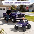 thumbnail image 5 of Chevrolet Cheyenne 24 Volt Ride on Toys with Remote, Ride on Truck for Big Kids 3-8 Years, Wisairt Power Car Wheels with 2 Seater, Blue-Purple, 5 of 12