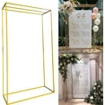 thumbnail image 2 of Miumaeov 9.18ft Gold Metal Square Wreath Backdrop Stand Arch Wedding Party Photo Booth Decorations, 2 of 11