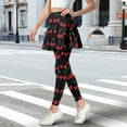 thumbnail image 2 of SCRAWLGOD Cherry Leaf Black Stylish Sporty Skirt with Leggings for Women Non See-Through Stretchy Pickleball Skorts Leggings Moisture-Wicking Running Clothing, XS, 2 of 7