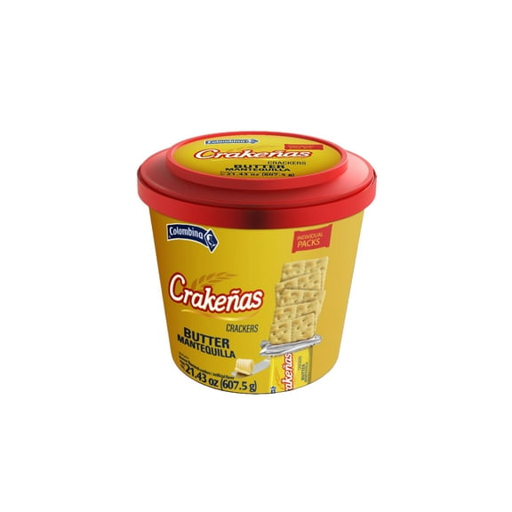 Iberia Crackers Butter Crackers Tub, 18 Individual Packs, 21.3 oz