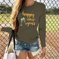 thumbnail image 1 of DPTALR T-shirt Imprimé Années Heureuses pour Femmes Manches Longues Blouse Décontractée, 1 of 8