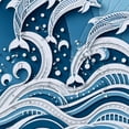 thumbnail image 5 of GOSMITH Sea Waves and Couple of Dolphins Home Decor Shower Curtain for Bathroom Decoration White, 5 of 7