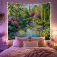 thumbnail image 2 of Floral Garden Impressionist with Around Body Water Stone, Mystical Fantasy for Space Lovers, Galaxy Room Decor, Mother'S Day Gift, Tapestry Wall Hanging for Bedroom and Dorm, 2 of 7