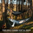 thumbnail image 5 of Tranquillo 600lb Capacity 2 Persons 2 Hammocks Included/Foldable Portable Hammocks with Stand, Tree Straps, Carry Bags for Garden Camping, Grey, 5 of 19