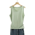 thumbnail image 2 of Puyaiuu Women Ribbed Knit Scoop Neck Sleeveless Tank Top Solid Color Slim Fit Basic Layering Casual Daily Vest Mint Green XL Gift, 2 of 8