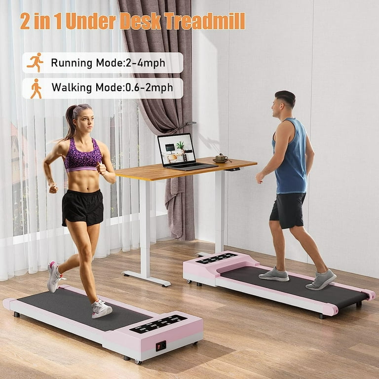  Walking Pad Under Desk Treadmill TUNCKUN Walking Treadmill  with Handle 2 in 1 Folding Treadmills for Home Office Desk Portable  Treadmill for Walking Jogging Running with LED Display, Remote Control 