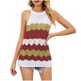 thumbnail image 2 of SMihono Hauts pour Femmes Débardeur Mode Décontractée Tricot Bloc de Couleur Col Rond Débardeurs pour Femmes Hauts d'Été pour Femmes, 2 of 8