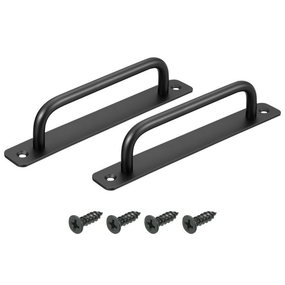 Uxcell 2Pack Barn Door Handles, 160mm / 6 Inch Hole Center Sliding Gate Door Pull Handle for Wardrobe Closet (Black)
