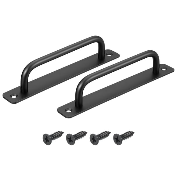 Unique Bargains 2Pack Barn Door Handles, 160mm / 6 Inch Hole Center Sliding Gate Door Pull Handle for Wardrobe Closet (Black)