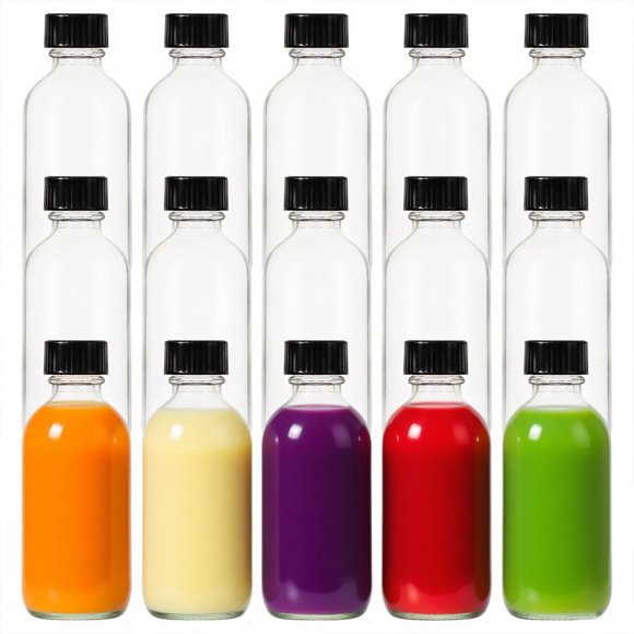Botellas redondas de vidrio Boston FANSTINOW, 60 ml (2 oz), paquete de 15