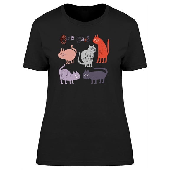 Set Of Cute Cats Tee Women's -Image by Shutterstock