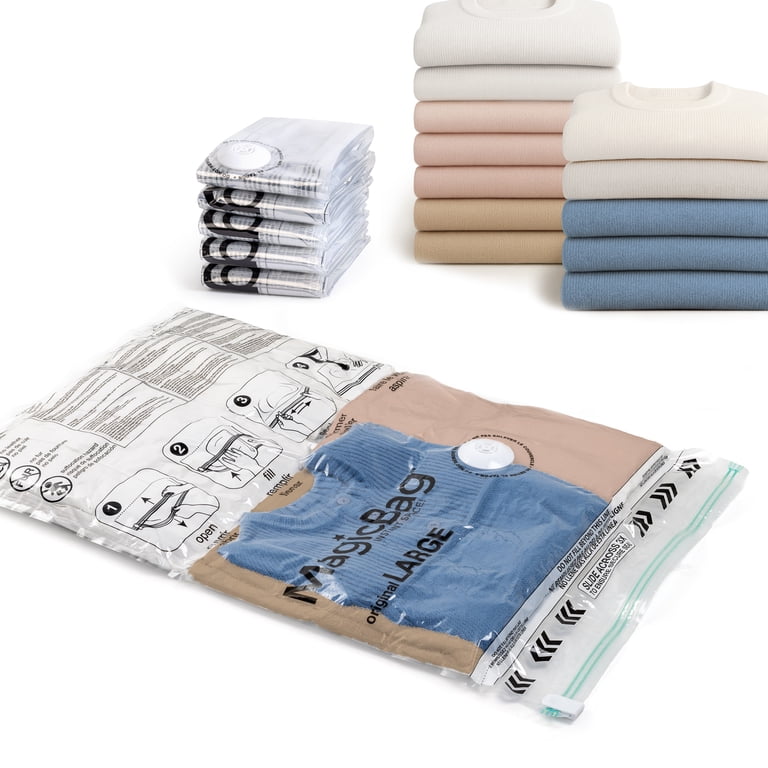 MagicBag Large Vacuum Storage Bags, 6 Pack Flat Compression Bags