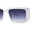 White Navy, variant on Narrow Rectangle Mod Square Geometric Diamond Cut Arm Sunglasses All Black