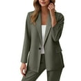 thumbnail image 2 of BRGZLK Womens Oversize Open Front Blazer Jacket Fashion Solid Color Long Sleeve Lapel Lightweight Casual Suit Jacket with Pockets Army Green XXXXXL, 2 of 8