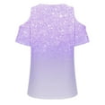thumbnail image 3 of DPTALR Chemise à Épaules Dénudées à Manches Courtes à Col Rond Imprimée Décontractée et à la Mode pour Femmes, 3 of 3