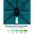 thumbnail image 5 of Arigeas 9ft Solar Patio Umbrella with LED Lights, Outdoor Market Table Umbrella with Push Button Tilt, 8-rib Frame and Crank, 5 of 6