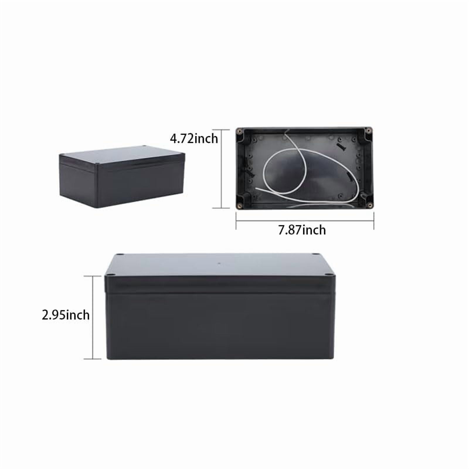Electronic project box - electrical enclosure, plastic dustproof and waterproof 65 junction box, with 4 x 16 cable connectors black (7.874.722.95 inches (20012075 millimeters))